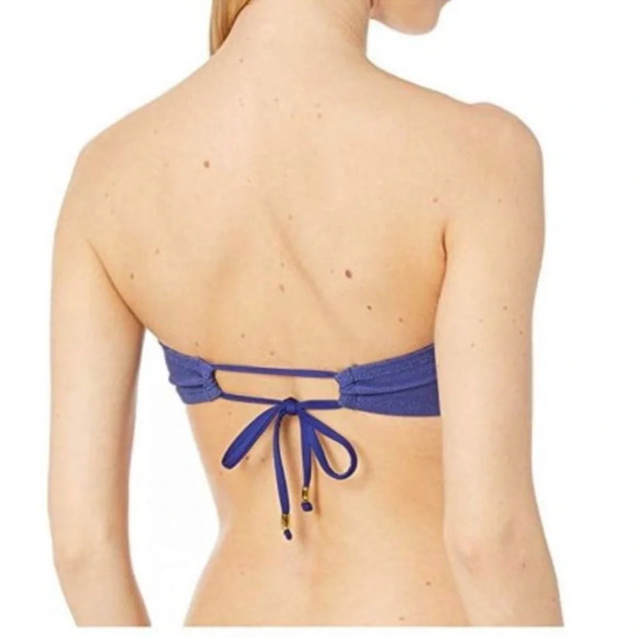 Trina Turk Ultramarine Rainbow Swirl Textured Bandeau Bikini Top Size 16W NWT - Picture 2 of 8